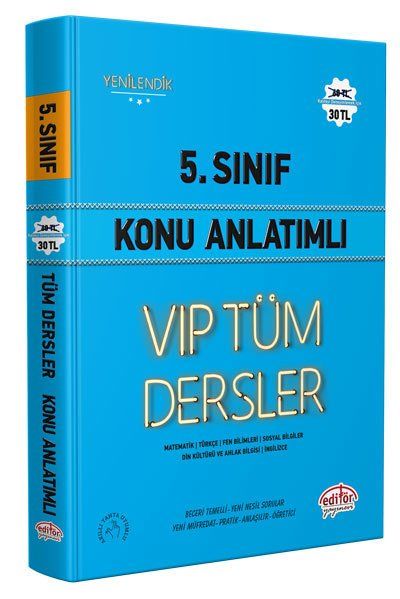 Editör Yayınları 5. Sınıf VIP Tüm Dersler Konu Anlatımı Mavi Kitap