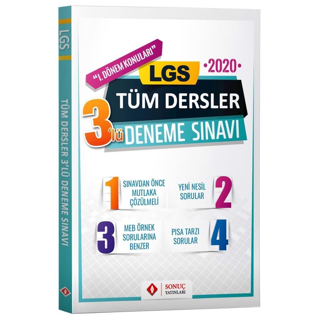 Sonuç Yayınları LGS Tüm Dersler 3'lü Deneme Sınavı