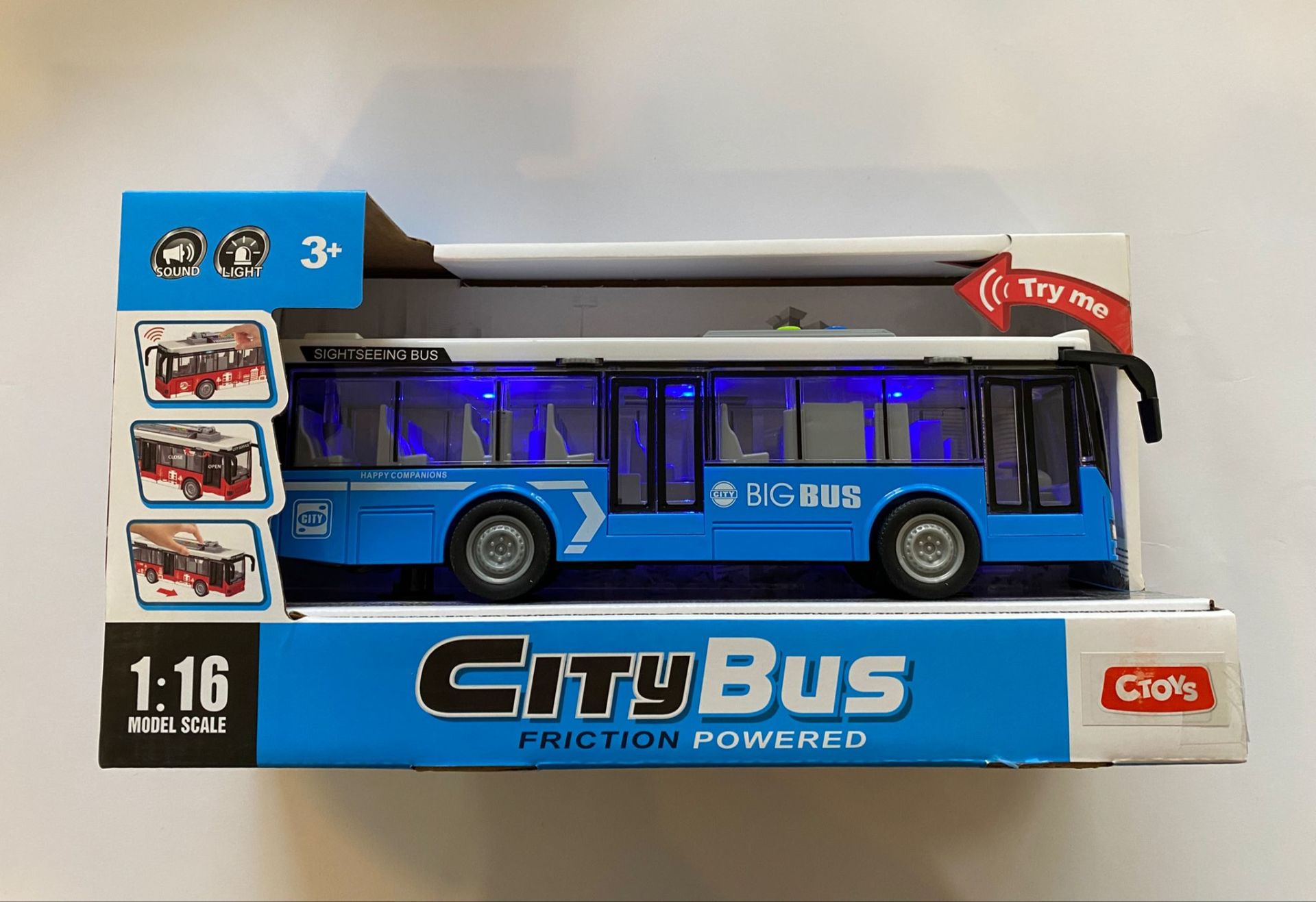 Ctoys Cıty Bus 1:16 Işıklı Sesli Şehir Otobüsü Mavi