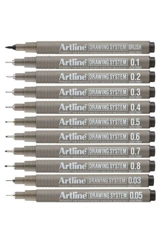 Artline Drawing System Teknik Çizim Kalemi 11'li Tam Set Tüm Dereceler