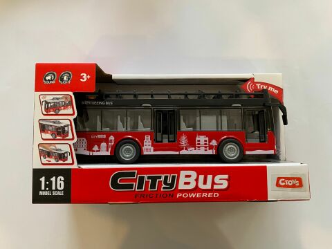 Ctoys Cıty Bus 1:16 Işıklı Sesli Şehir Otobüsü Kırmızı