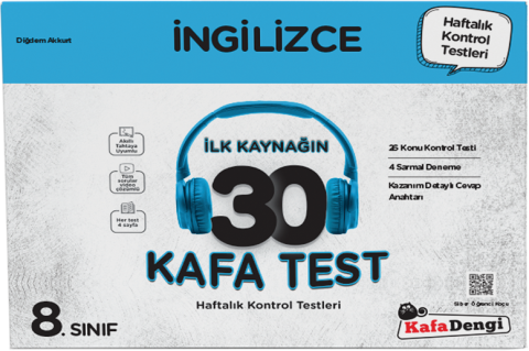 Kafa Dengi Yayınları 8. Sınıf İngilizce 30 Kafa Test