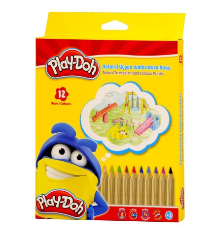 Play-Doh 12 Renk Naturel Jumbo Kuru Boya PLAY-KU009