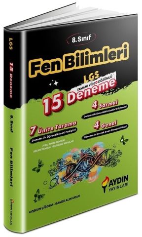 Aydın Yayınları 8. Sınıf LGS Fen Bilimleri 15 Deneme