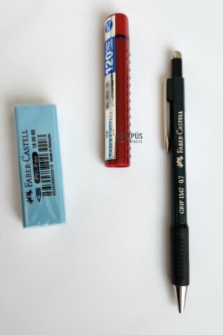 Faber Castell 1347 0,7 Yeşil Versatil Kalem + Silgi + 0,7 120'li Uç