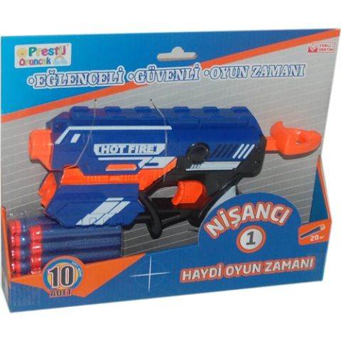 Prestij Oyuncak Hot Fire Nerf Stil Sünger Mermi Fırlatan Nişancı Oyuncak Tabanca 6363