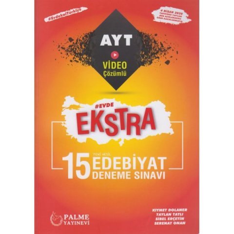 Palme Yayınları AYT Edebiyat Evde Ekstra 15 Deneme Sınavı