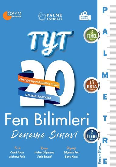 Palme Yayınları TYT Fen Bilimleri Palmetre Serisi 20 Deneme Video Çözümlü