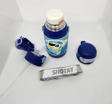 Shotay ST-8812 Space 600ML Çift Başlık (Kapak) Termos Matara Mavi