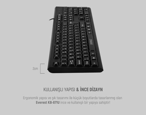 Everest KB-871U Siyah USB Q Standart Klavye