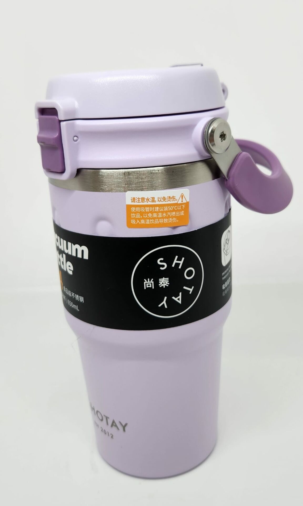 Shotay Journey ST-8166 650ml Çift Kullanımlı Kapak Mug Lila