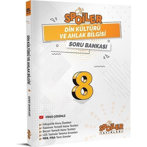 Spoiler Yayınları 8. Sınıf Din Kültürü ve Ahlak Bilgisi Spoiler Soru Bankası