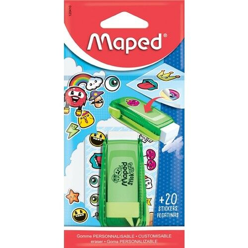 Maped Silgi Stick Art Yeşil-Mor + 20 Sticker