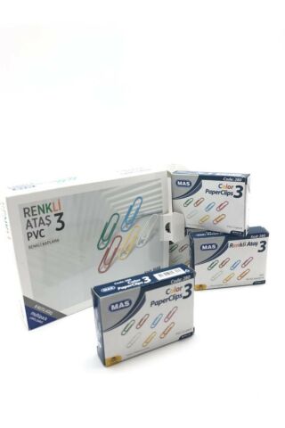 Mas Multipack Renkli Ataş PVC Kaplı 28 mm. 8x50=400 Adet 1666