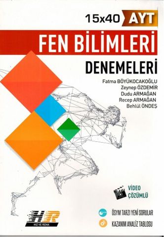 Hız ve Renk Yayınları AYT Fen Bilimleri 15 x 40 Denemeleri