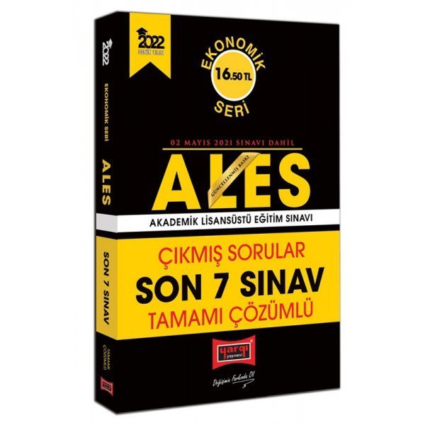 Yargı Yayınevi 2022 ALES Ekonomik Seri Tamamı Çözümlü Çıkmış Sorular Son 7 Sınav