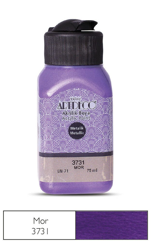 Artdeco Metalik Akrilik Boya 75ml Mor 3731