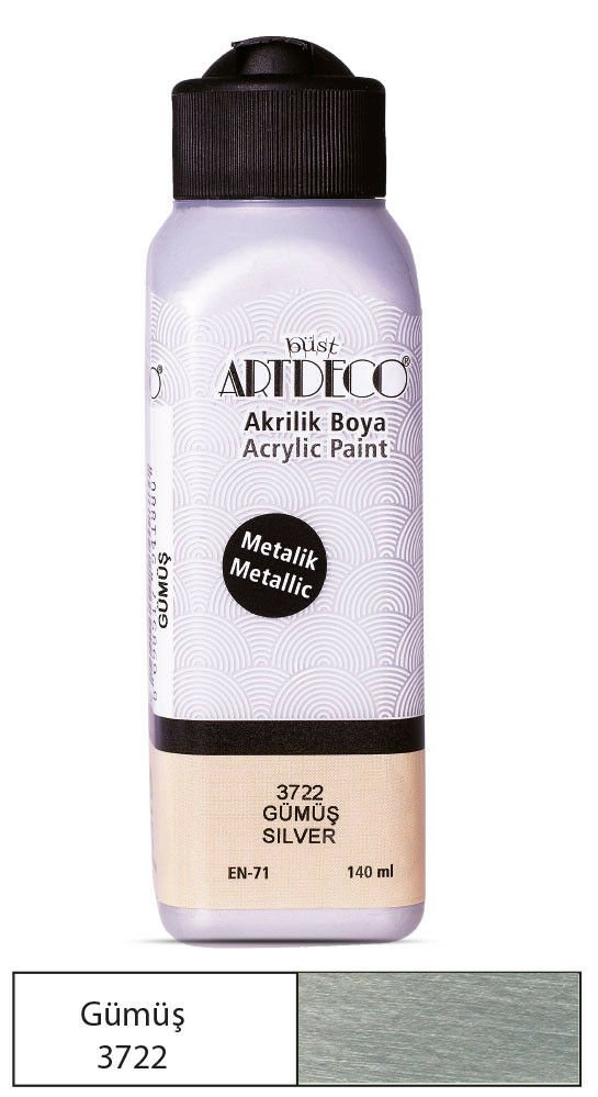 Artdeco Metalik Akrilik Boya 140ml Gümüş 3722