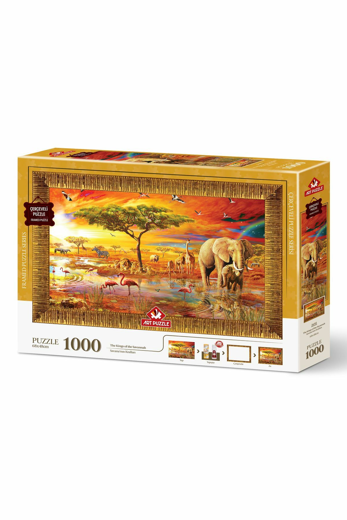 Art Puzzle Savana'nın Kralları 1000 Parça Çerçeveli Puzzle 5695