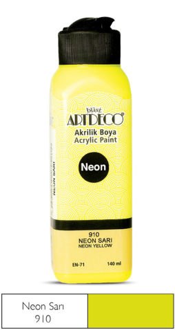 Artdeco Neon Akrilik Boya 140ml Neon Sarı 910