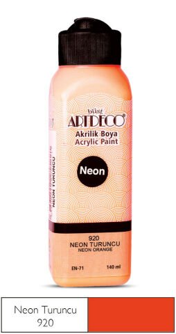 Artdeco Neon Akrilik Boya 140ml Neon Turuncu 920