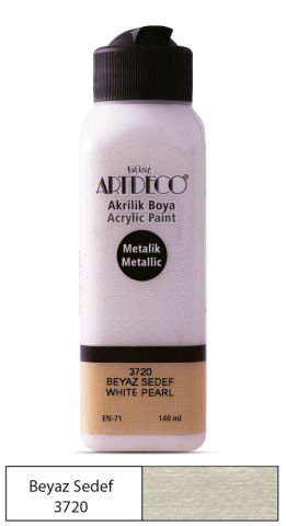 Artdeco Metalik Akrilik Boya 140ml Beyaz Sedef 3720