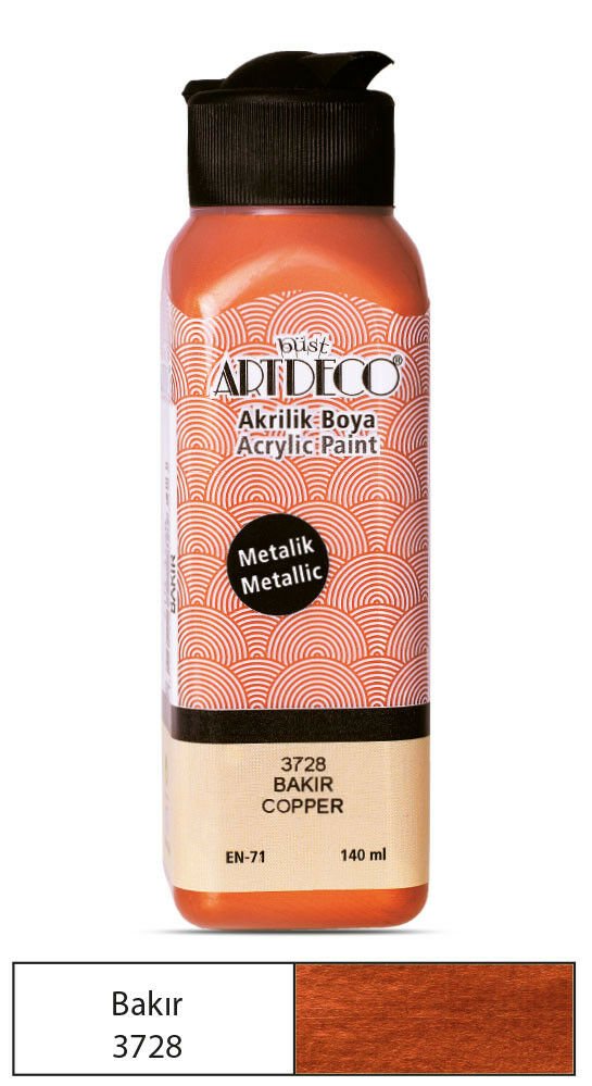 Artdeco Metalik Akrilik Boya 140ml Bakır 3728