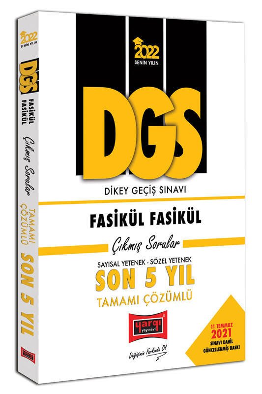 Yargı Yayınları 2022 DGS Sayısal Yetenek Sözel Yetenek Fasikül Fasikül Son 5 Yıl Tamamı Çözümlü Çıkmış Sorular