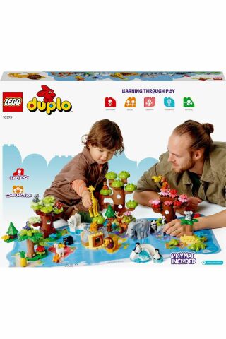 ® DUPLO® Vahşi Dünya Hayvanları 10975 - 2 Yaş ve Üzeri Çocuklar için Yapım Seti (142 Parça)