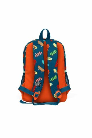 Kids Civit Neon Turuncu Kaykay Desenli 3’lü Okul Çanta Seti SET0123723