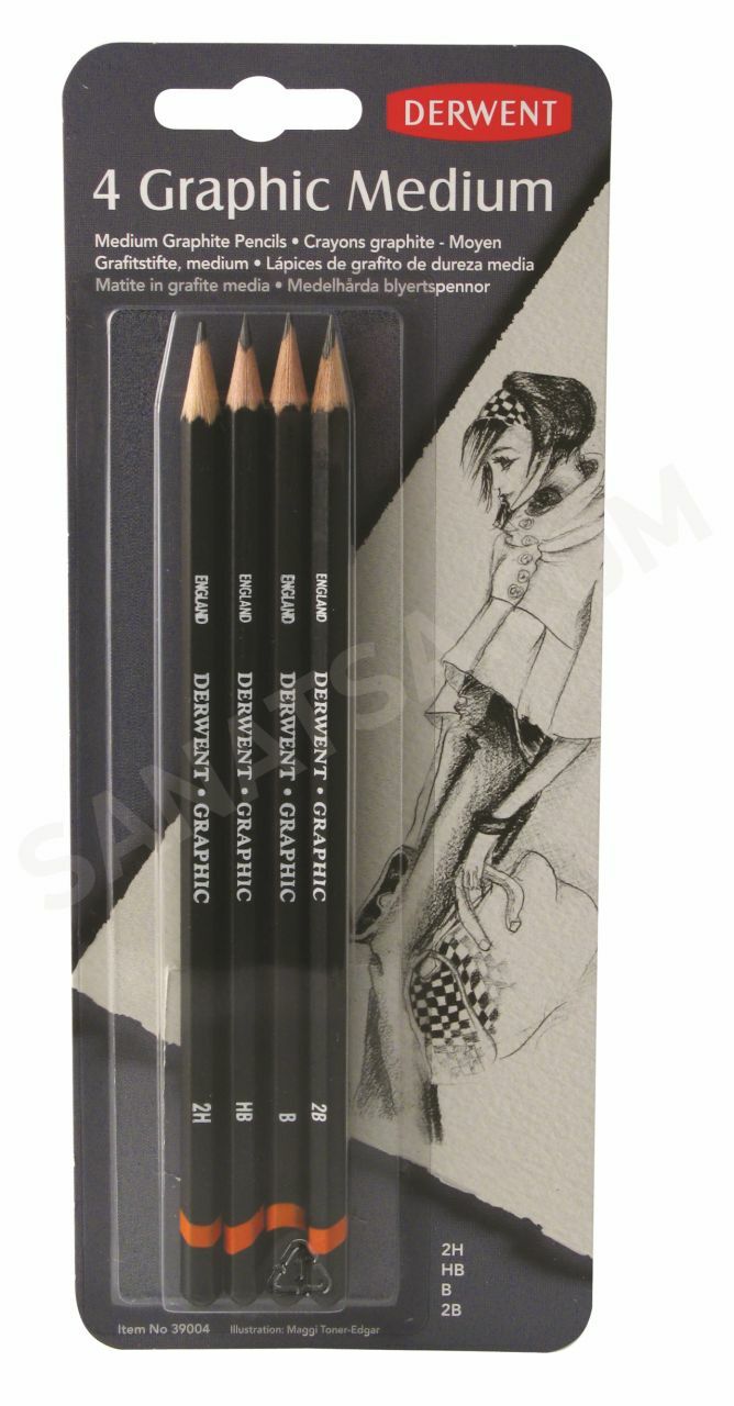 Derwent Graphic Pencils Medium 4'lü 2H,HB,B,2B