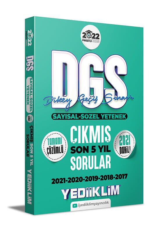 Yediiklim Yayınları 2022 Prestij Serisi DGS Tamamı Çözümlü Son 5 Yıl Çıkmış Sorular