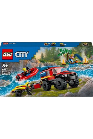 ® City 4x4 Kurtarma Botlu İtfaiye Kamyonu 60412 -  Yaratıcı Oyuncak Yapım Seti (301 Parça)