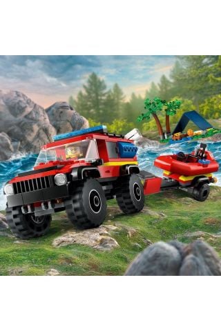 ® City 4x4 Kurtarma Botlu İtfaiye Kamyonu 60412 -  Yaratıcı Oyuncak Yapım Seti (301 Parça)