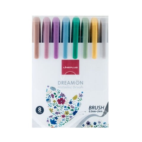 Lineplus Dreamon Metallic Brushpen 8 SET