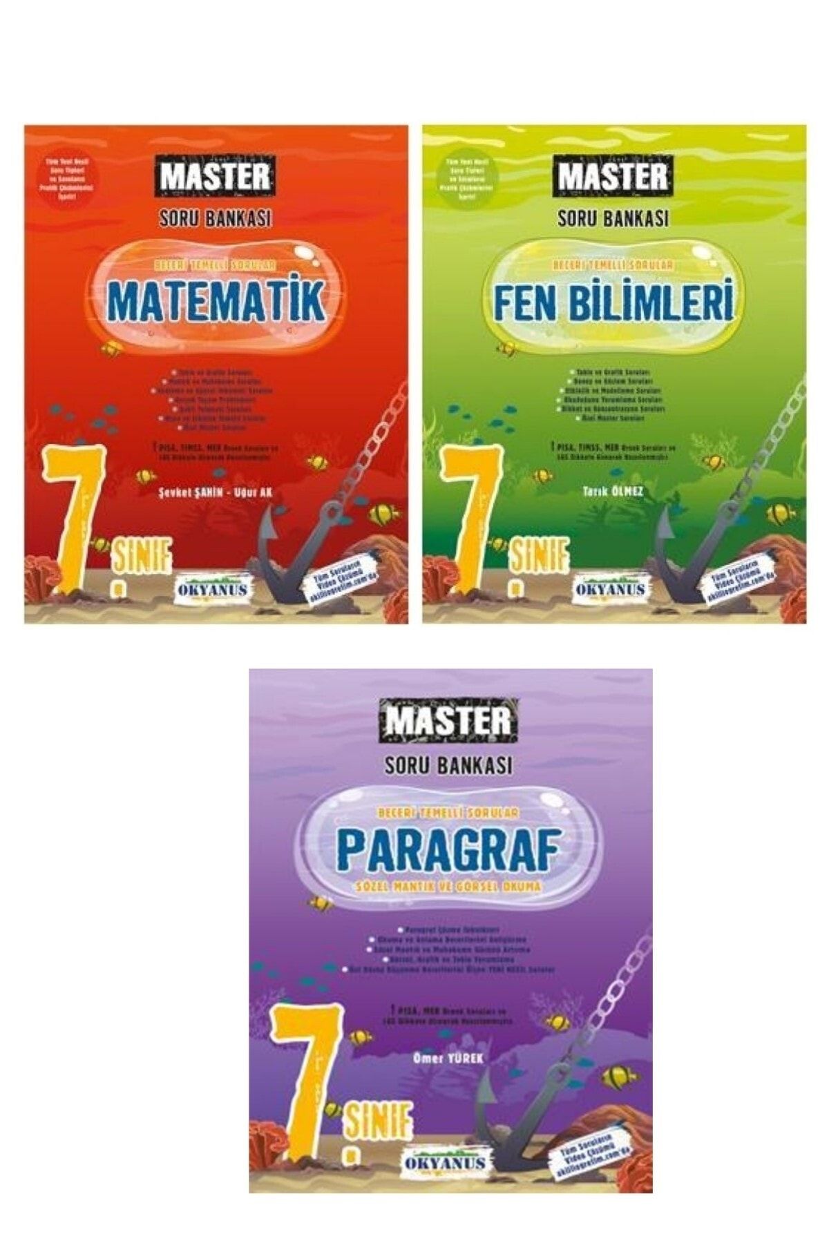 Okyanus Master 7. Sınıf Matematik + Fen Bilimleri + Paragraf Soru Bankası Seti 2023