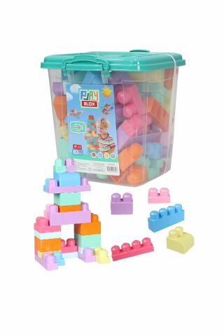 Play Blox Yapı Oyuncakları 2922 Pastel Renkler Mega Blok Seti 83 Parça Kovalı