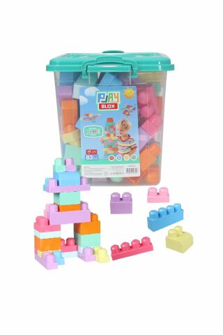 Play Blox Yapı Oyuncakları 2922 Pastel Renkler Mega Blok Seti 83 Parça Kovalı