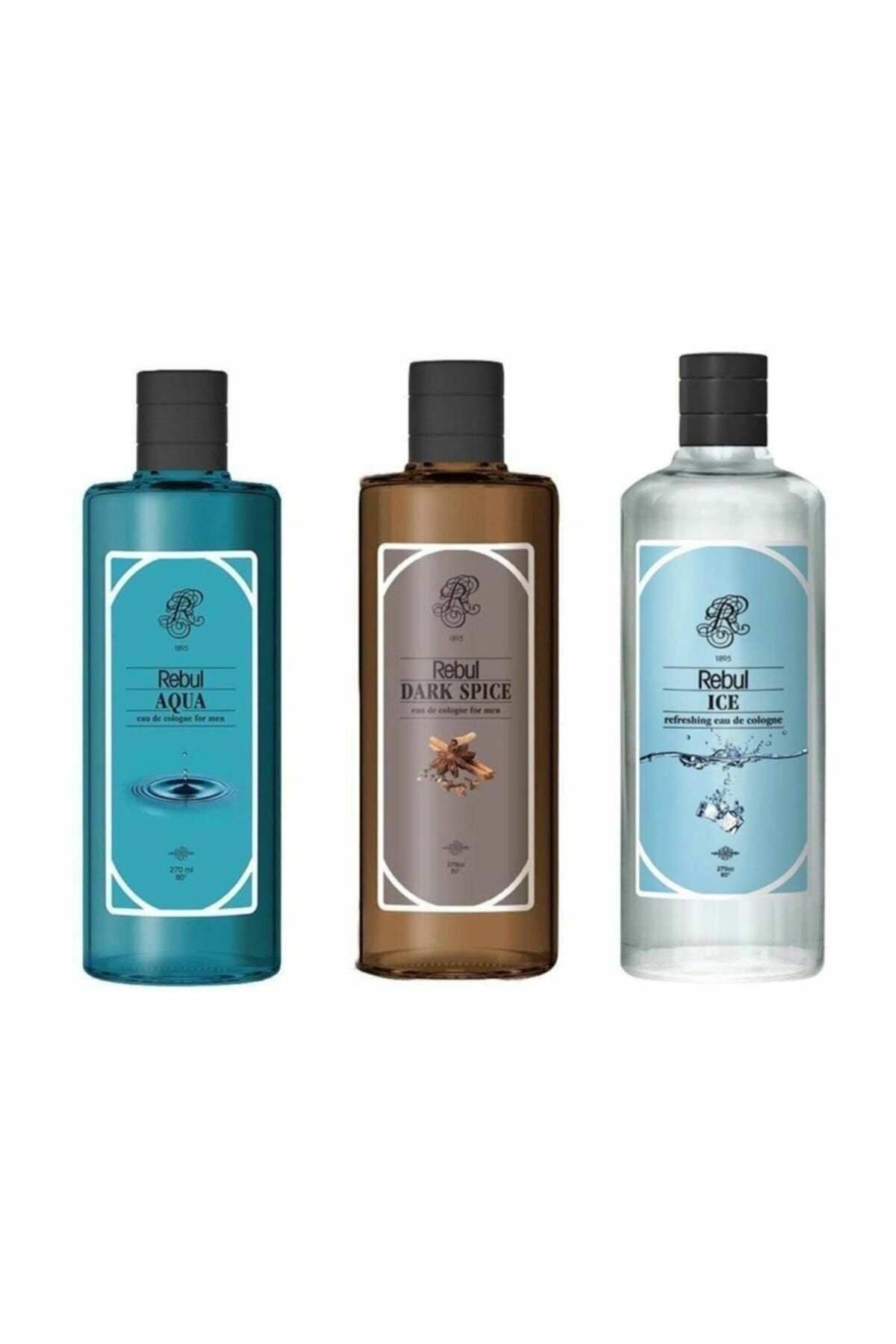 Rebul Kolonya Erkeklere Özel Set 270 ml 3'lü Dark Spice + Ice + Aqua