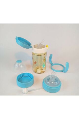 Tritan Pipetli Bebek Su Matarası 240ml N1034 Mavi