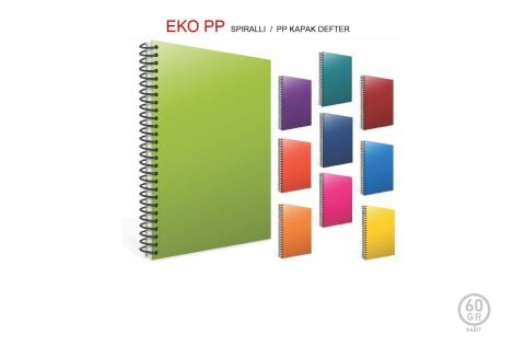 Gıpta A4 Eko 100 Yaprak Çizgili Plastik Kapak Spiralli Defter