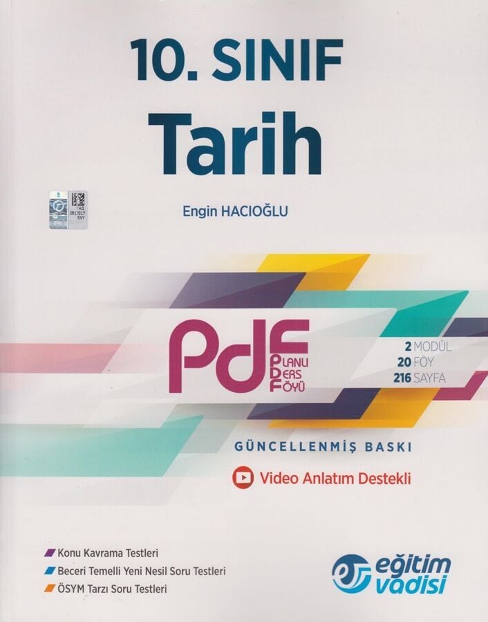 Eğitim Vadisi 10. Sınıf Tarih Güncel PDF Planlı Ders Föyü