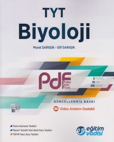 Eğitim Vadisi TYT Biyoloji Güncel PDF Planlı Ders Föyü