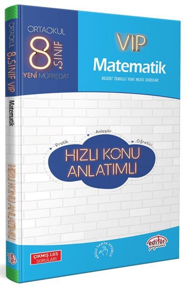 Editör Yayınları 8. Sınıf Matematik VIP Hızlı Konu Anlatımlı