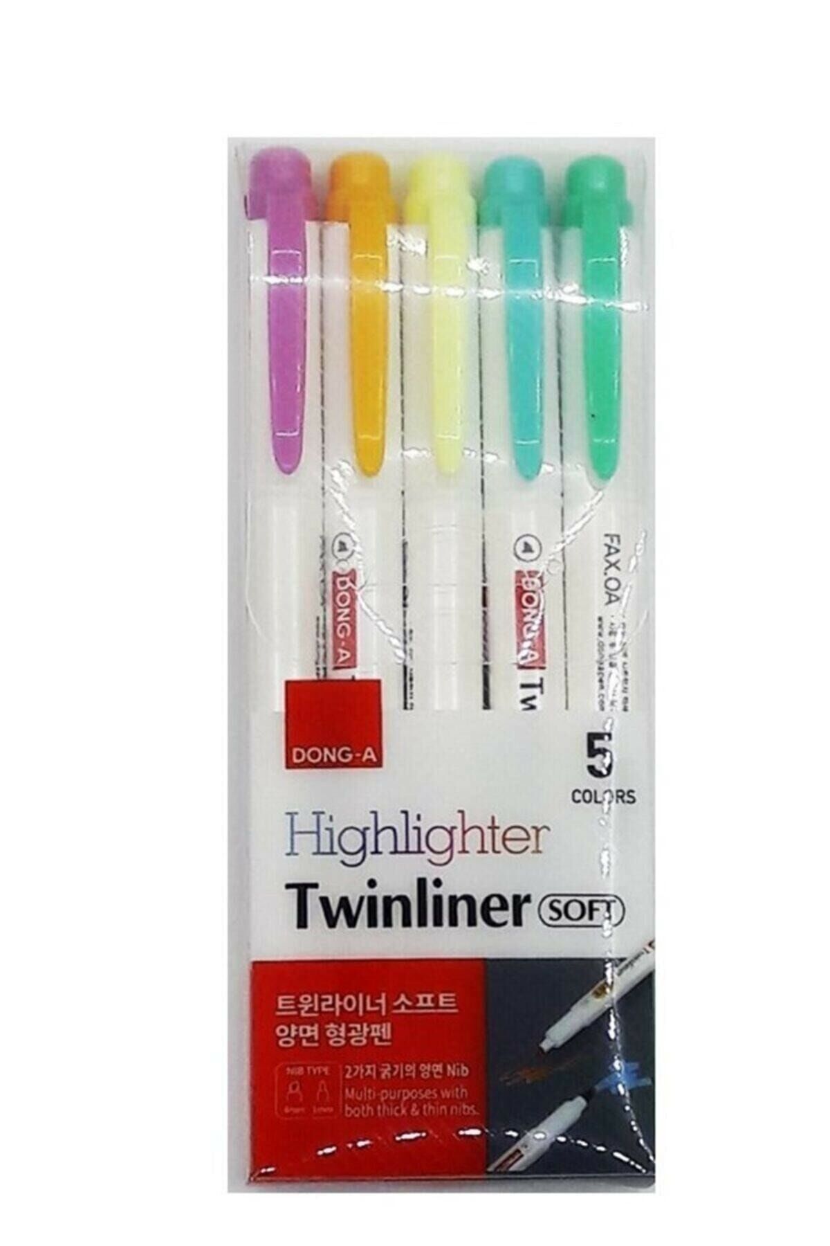 Dong A Twinliner Soft Fosforlu Kalem 5'li