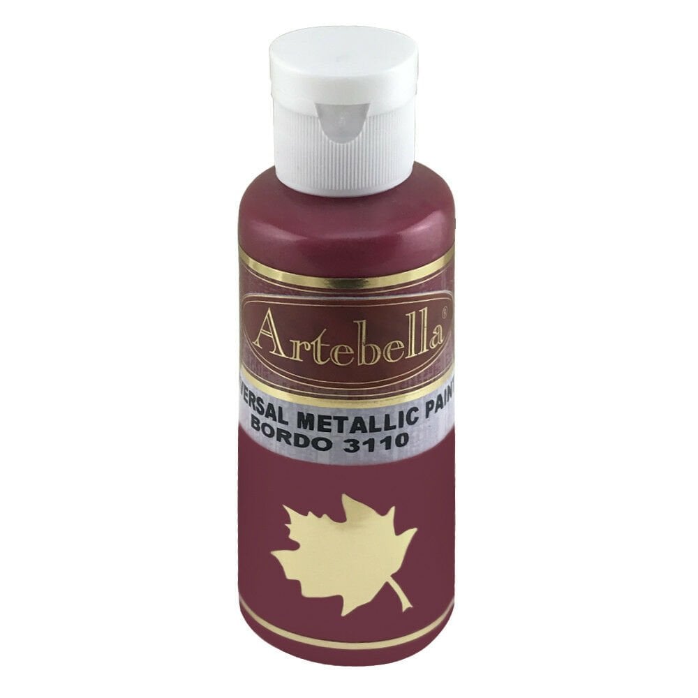 Artebella Metalik Akrilik Boya BORDO 130CC