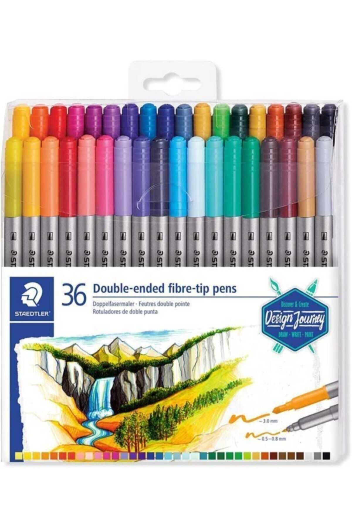 Dağ Staedtler Tb36 Çift Uçlu Keçeli Kalem 3.0-0.8mm 36lı Set