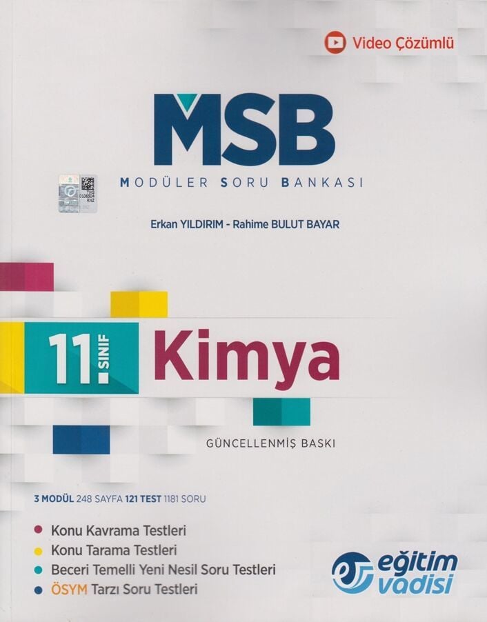 Eğitim Vadisi 11. Sınıf Kimya Güncel MSB Modüler Soru Bankası