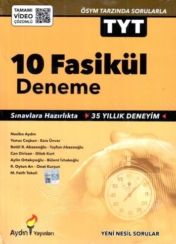 Aydın Yayınları TYT 10 Fasikül Deneme