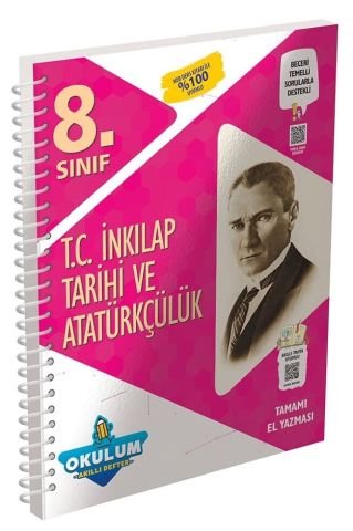 Murat Yayınları 8. Sınıf T.C. İnkılap Tarihi ve Atatürkçülük Okulum Akıllı Defter